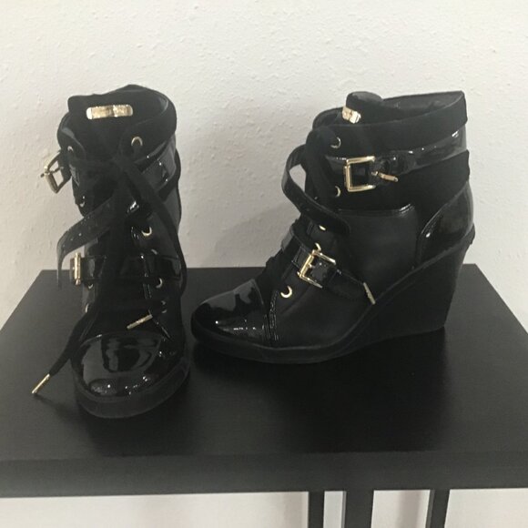 Michael Michael Kors Skid Wedge Black Boot 9.5 M - Picture 14 of 15